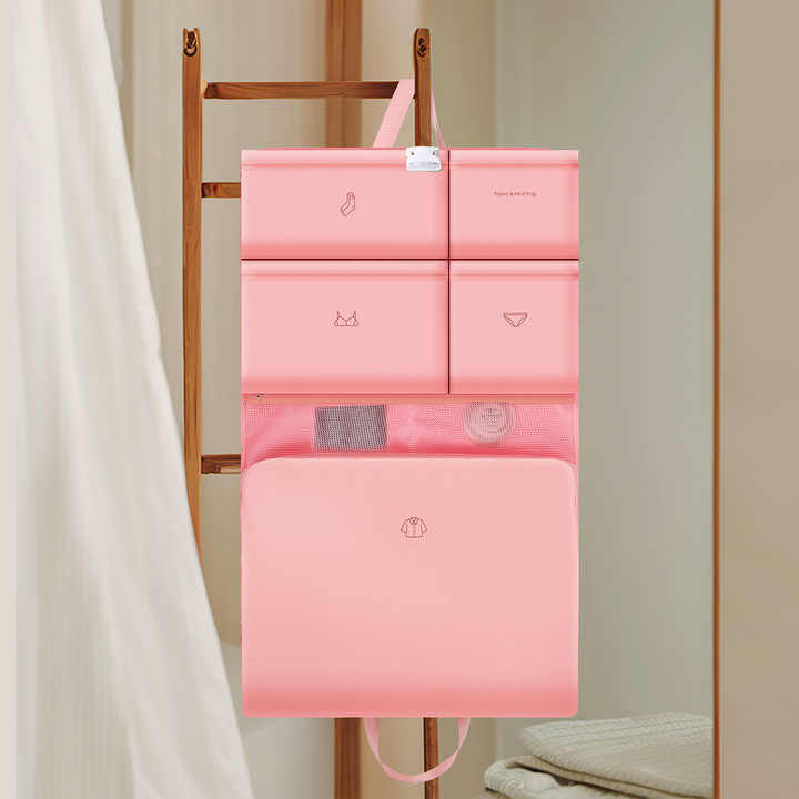 NNEDSZ Travel Storage Bag – Dark Pink, Foldable & Lightweight