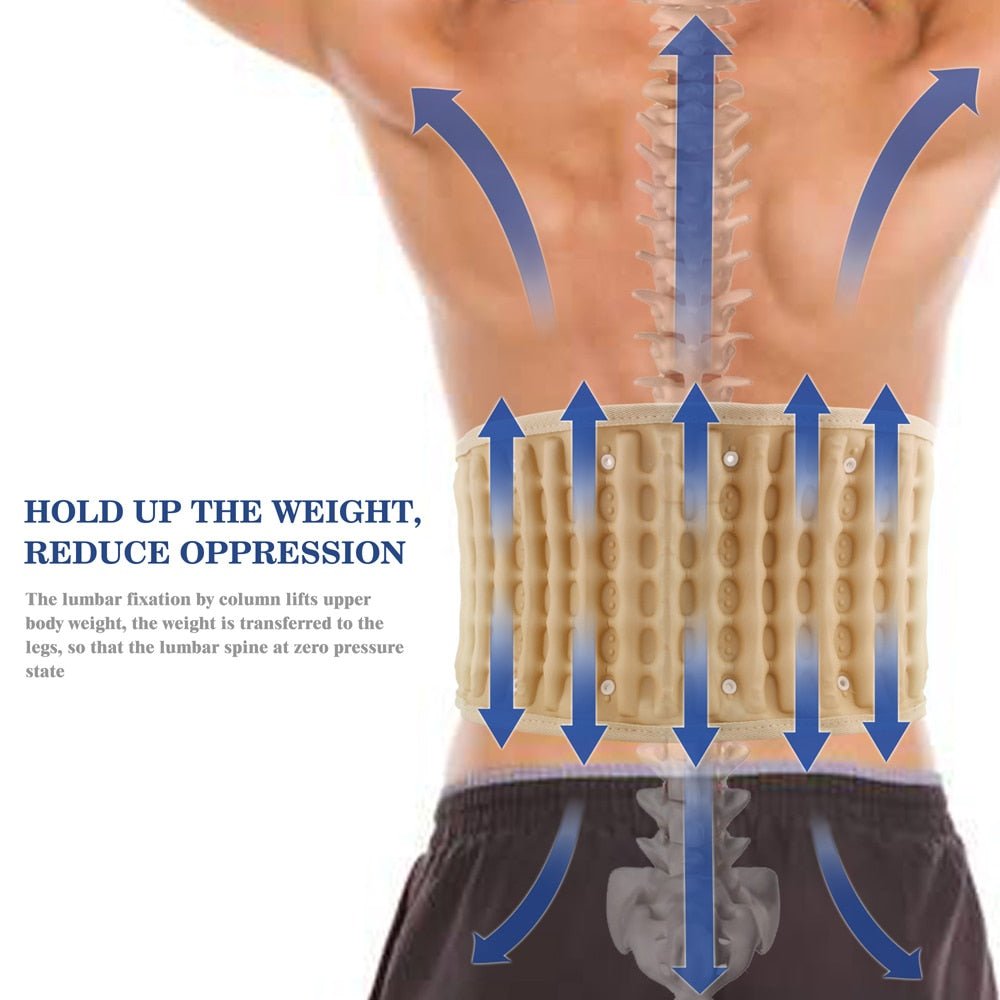 Back Relief Health Brace Support Belt Care Physio Decompression Waist Lumbar Traction Backache Heat Therapy Pain Massager Gift-2